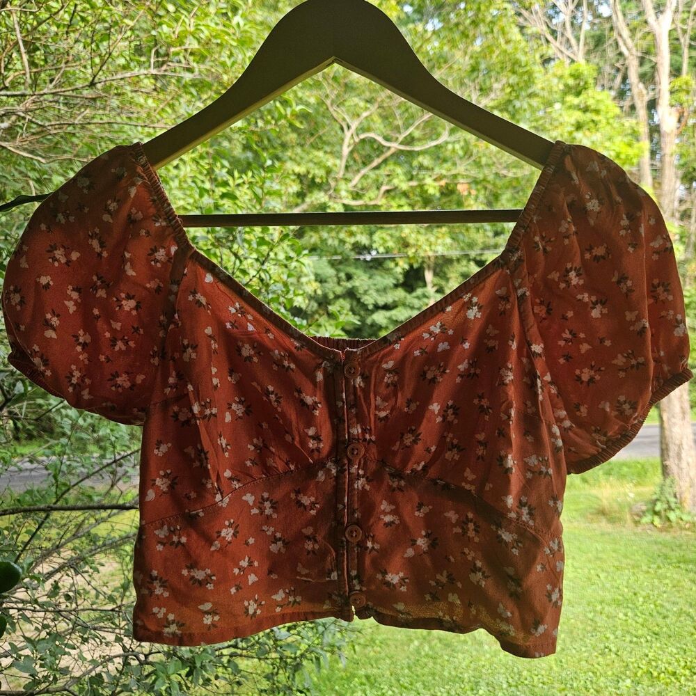Hollister Cropped Y2K Babydoll Top Size XS